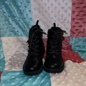 Black Lace-Up Combat Boots